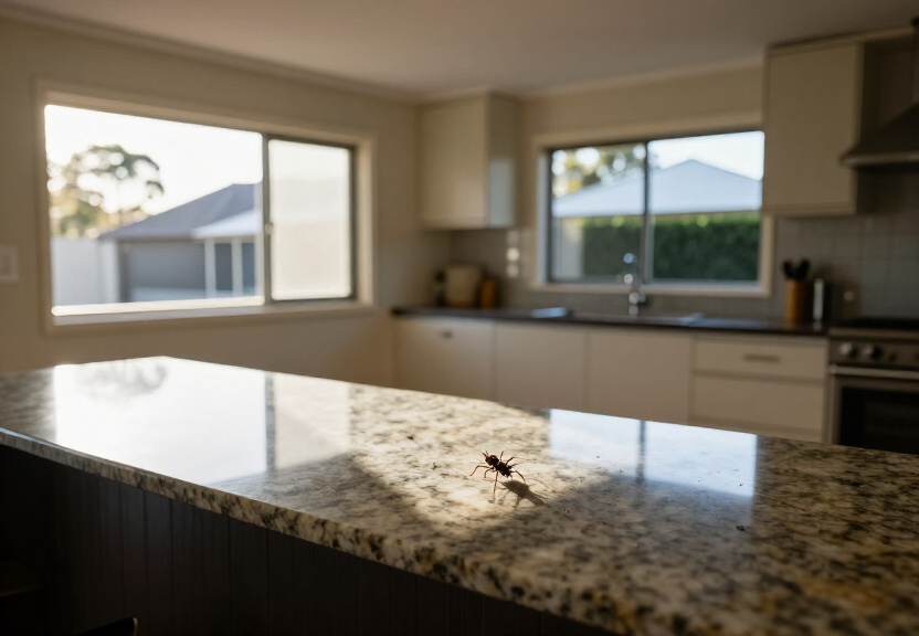 Clean, spider-free Mascot garage after treatment